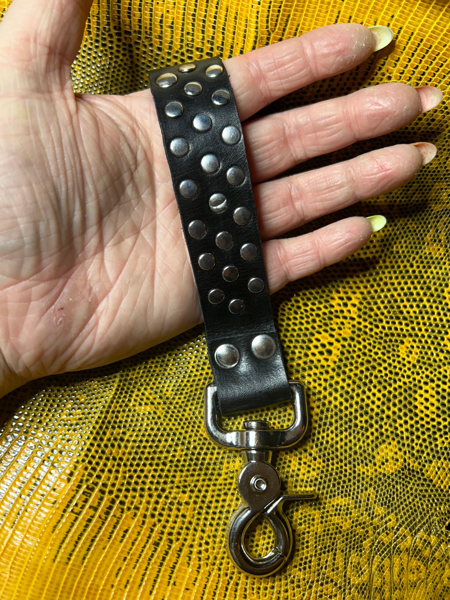 Daddy’s Belt studded keychain strap